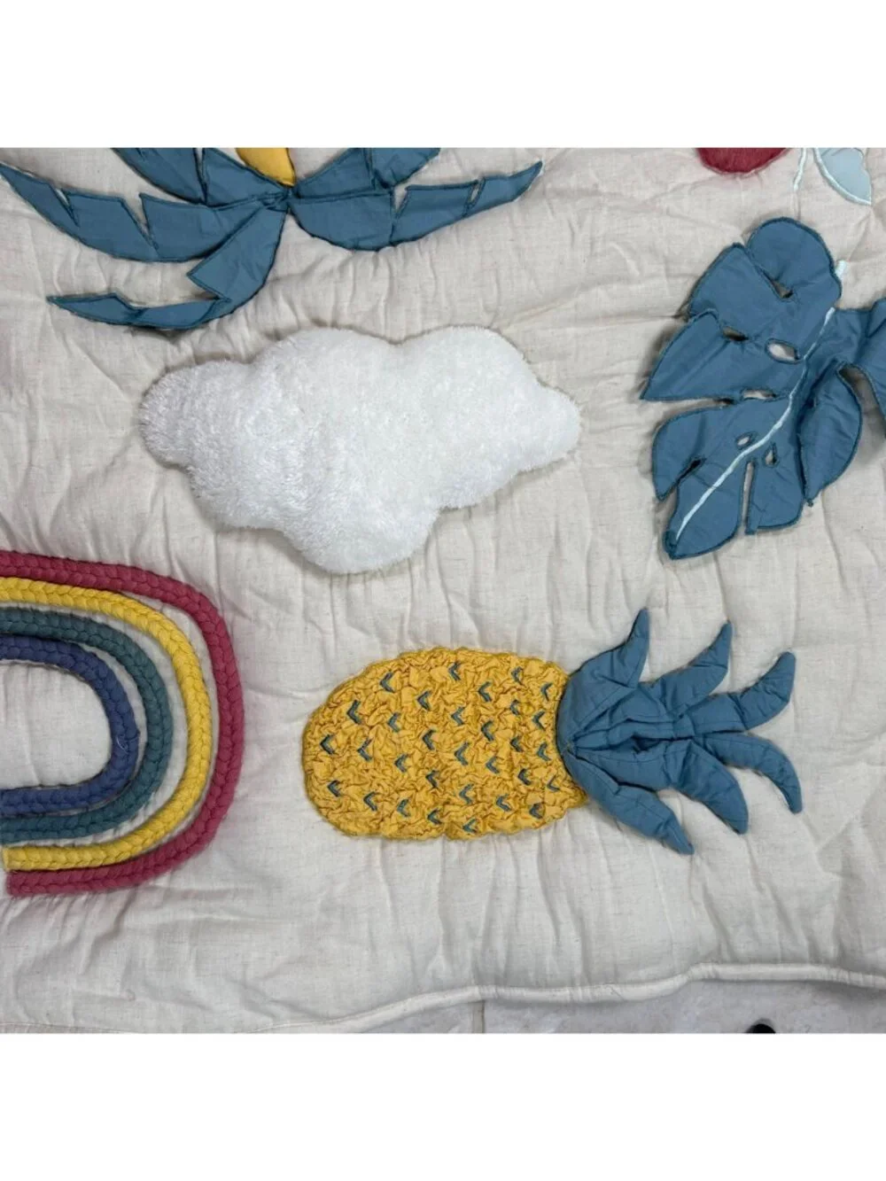 Crate and Barrel Modern Baby Activity Playmat Tummy Time Quilted Floor Mat Toys